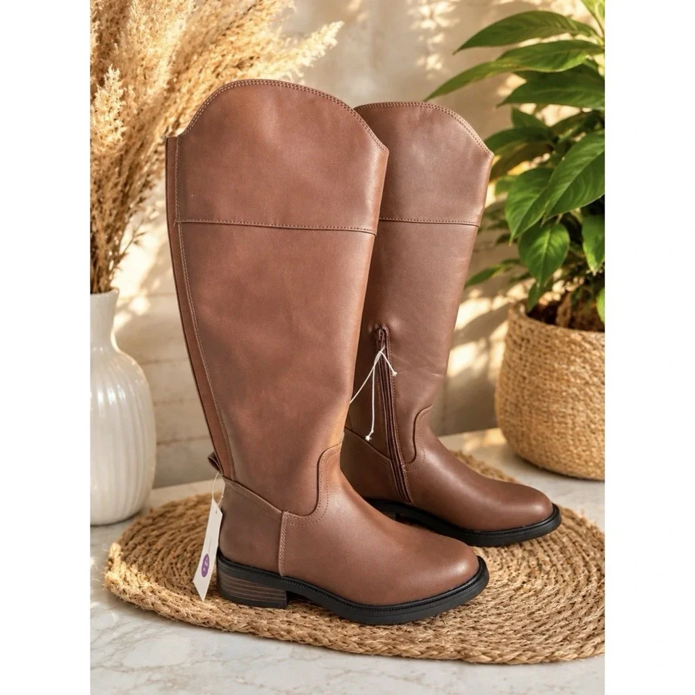 Women's Boots, Knee High, Brown, Size 5 1/2, Wide Calf [X]